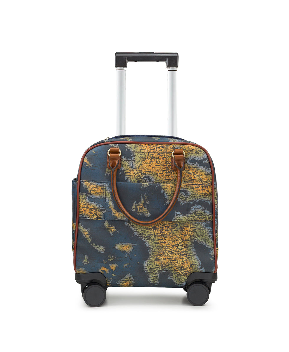 Female - Mattia Underseater - Patina Coated Linen Canvas ‑ Greek Map - greek map - by Patricia Nash - View 3 of 7