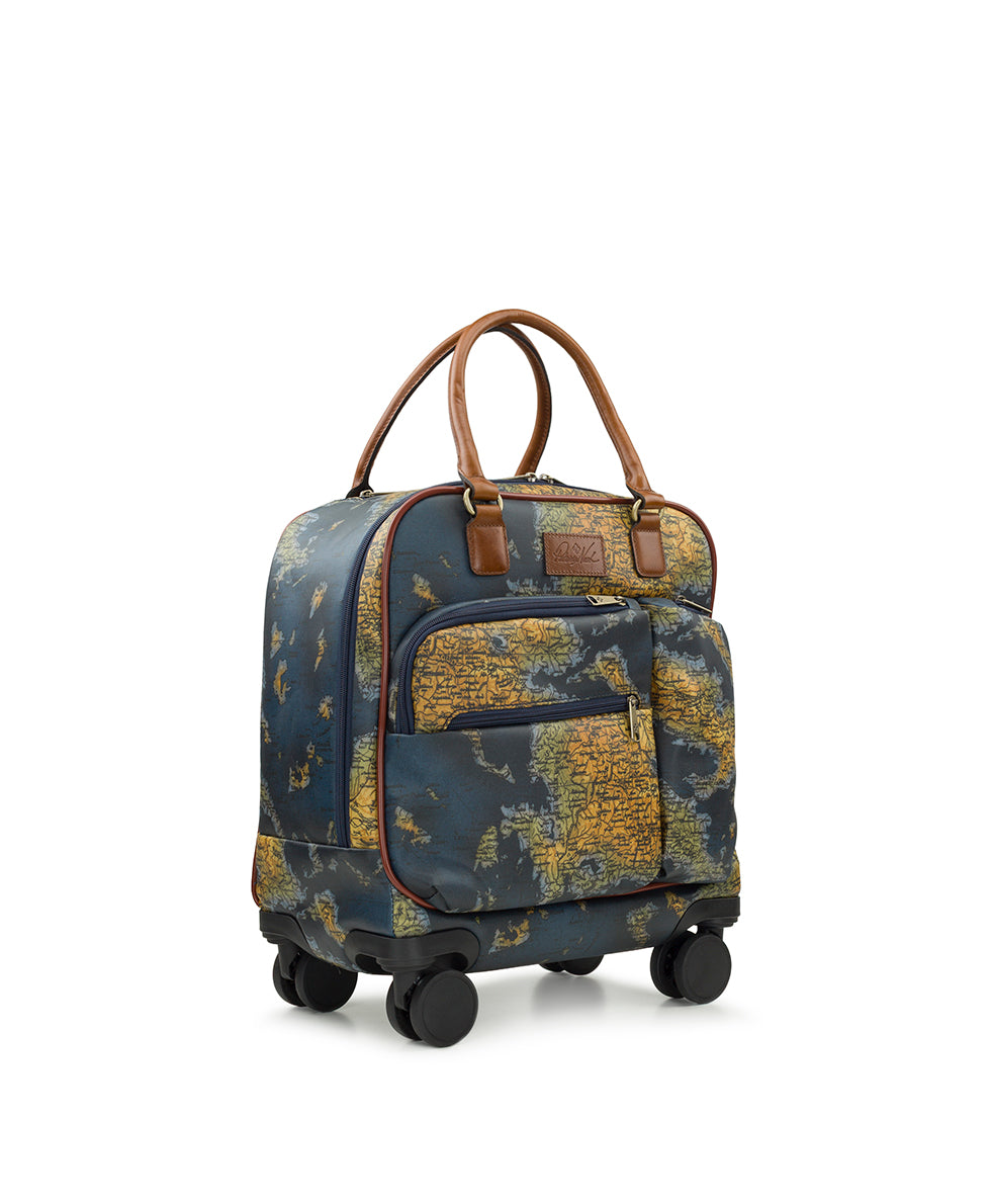 Female - Mattia Underseater - Patina Coated Linen Canvas ‑ Greek Map - greek map - by Patricia Nash - View 5 of 7