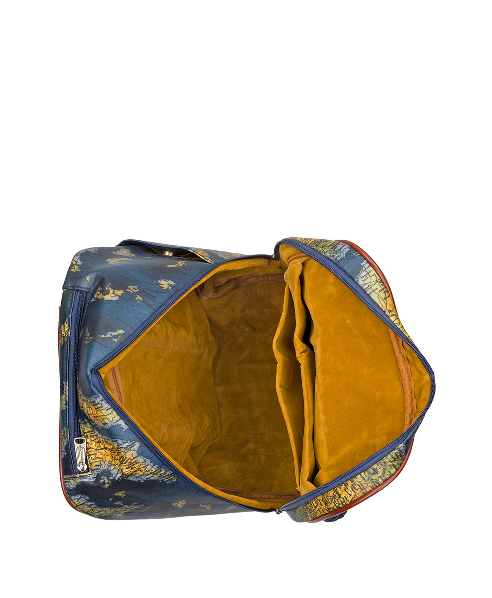 Female - Mattia Underseater - Patina Coated Linen Canvas ‑ Greek Map - greek map - by Patricia Nash - View 6 of 7