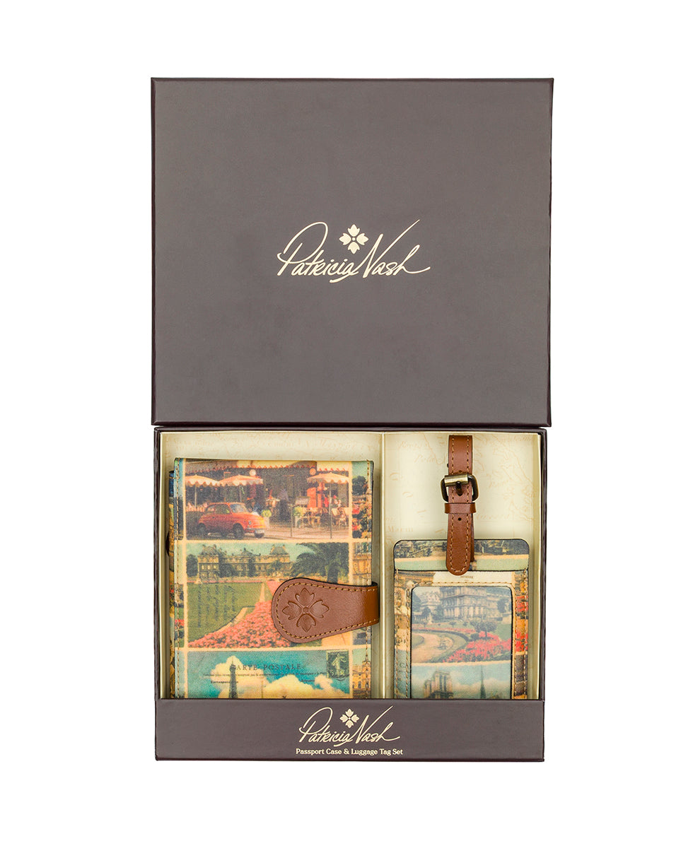 Female - Boxed Luggage Tag Set - Postcards From Paris - postcards from paris - by Patricia Nash - View 1 of 6