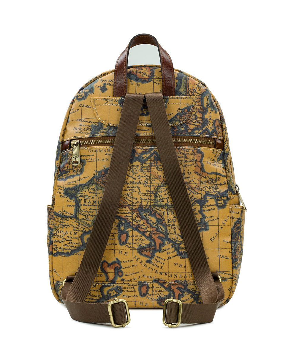 Female - Turi Backpack - Patina Coated Linen Canvas European Map Print - european map - by Patricia Nash - View 2 of 4