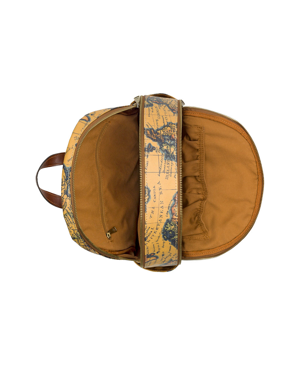 Female - Turi Backpack - Patina Coated Linen Canvas European Map Print - european map - by Patricia Nash - View 4 of 4