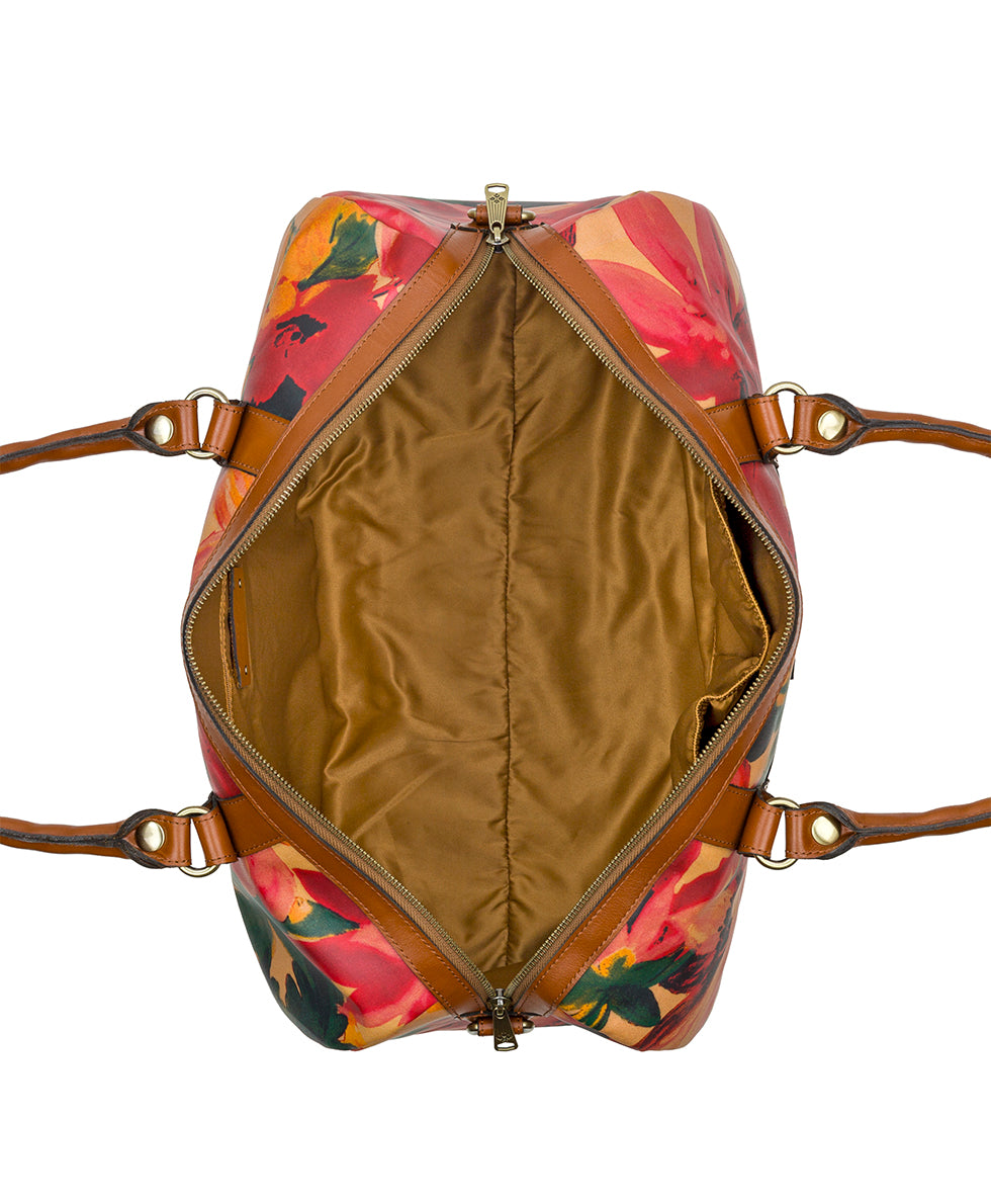 Milano Weekender Duffel Bag - Patina Coated Linen Canvas — Spring Multi - spring multi - by Patricia Nash - View 4 of 4