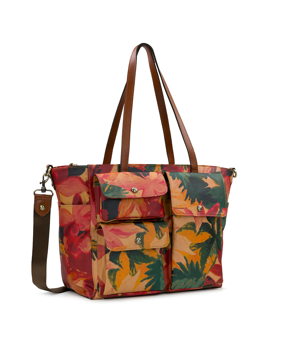 Female - Sorlana Travel Tote - Patina Coated Linen Canvas — Spring Multi - spring multi - by Patricia Nash - View 3 of 5