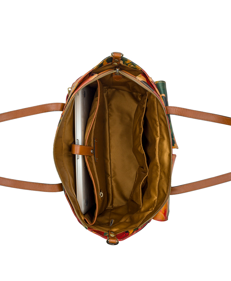 Female - Sorlana Travel Tote - Patina Coated Linen Canvas — Spring Multi - spring multi - by Patricia Nash - View 4 of 5