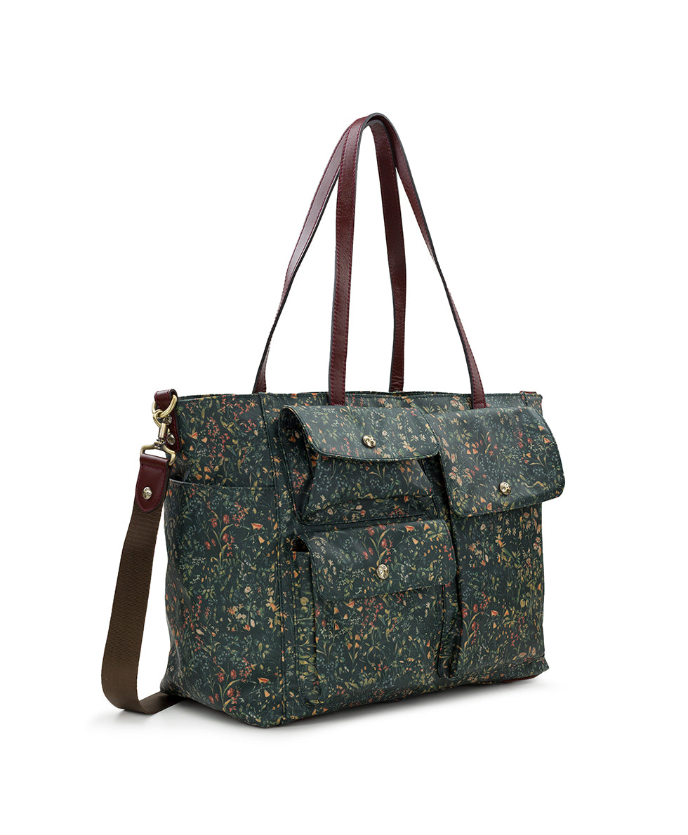 Female - Sorlana Travel Tote - Patina Coated Linen Canvas ‑ Tuscan Fields - tuscan fields - by Patricia Nash - View 3 of 5