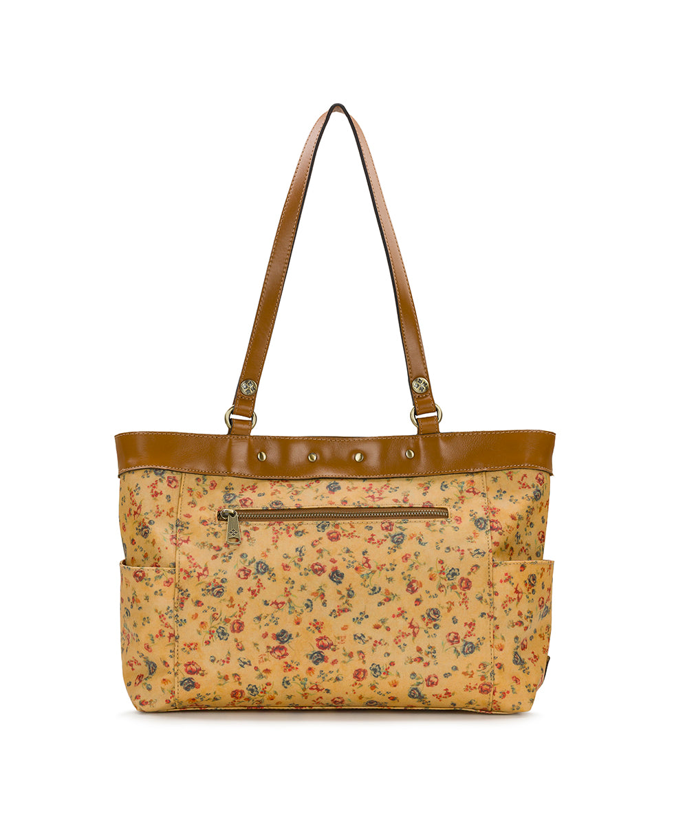 Female - Ria Tote - Patina Coated Linen Canvas – Fleur de Jardin - fleur de jardin - by Patricia Nash - View 2 of 4