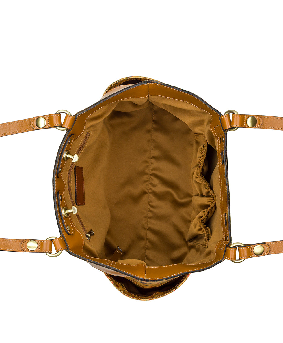 Female - Ria Tote - Patina Coated Linen Canvas – Fleur de Jardin - fleur de jardin - by Patricia Nash - View 4 of 4