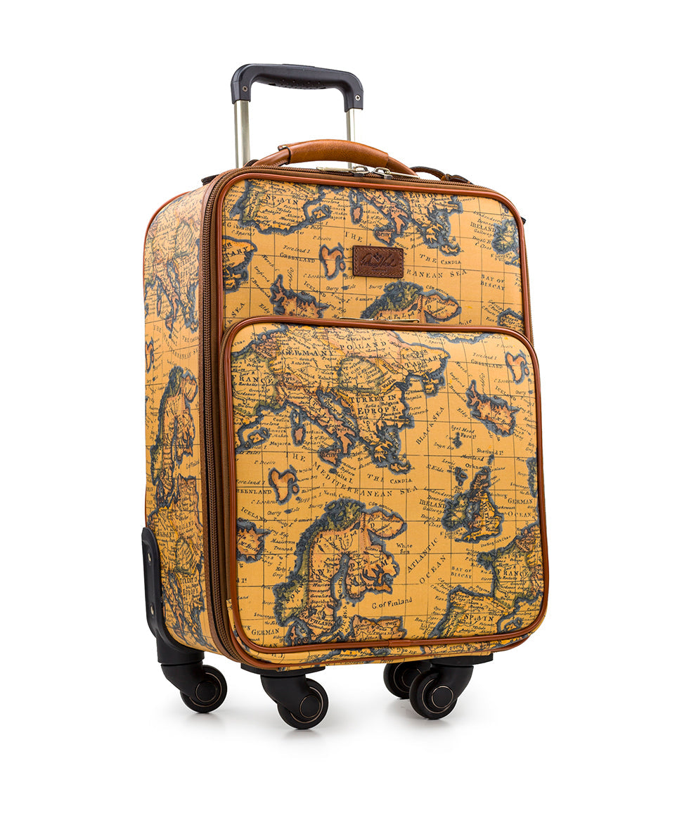 Vettore Trolley - Patina Coated Linen Canvas European Map Print - european map - by Patricia Nash - View 5 of 6