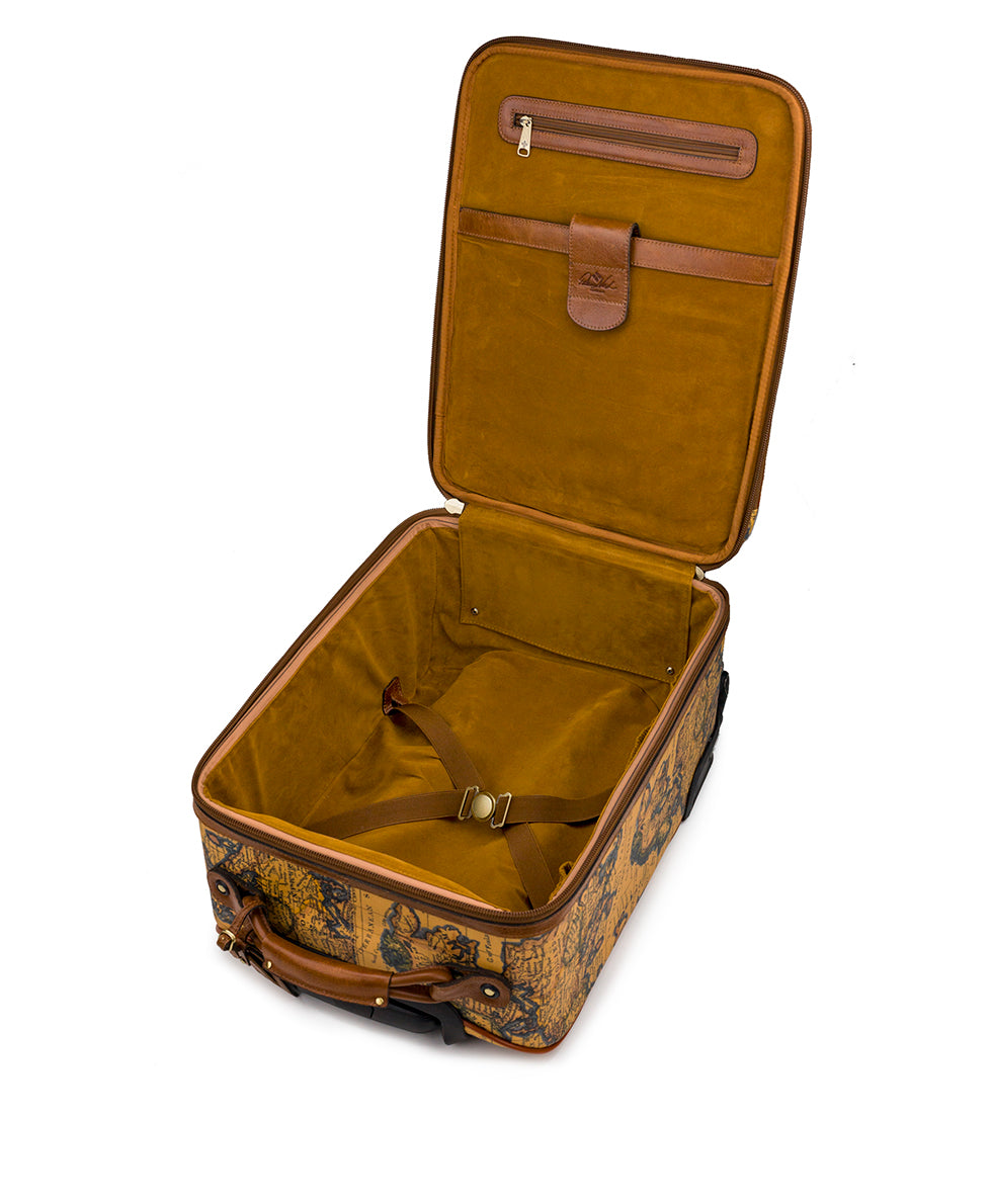 Vettore Trolley - Patina Coated Linen Canvas European Map Print - european map - by Patricia Nash - View 4 of 6