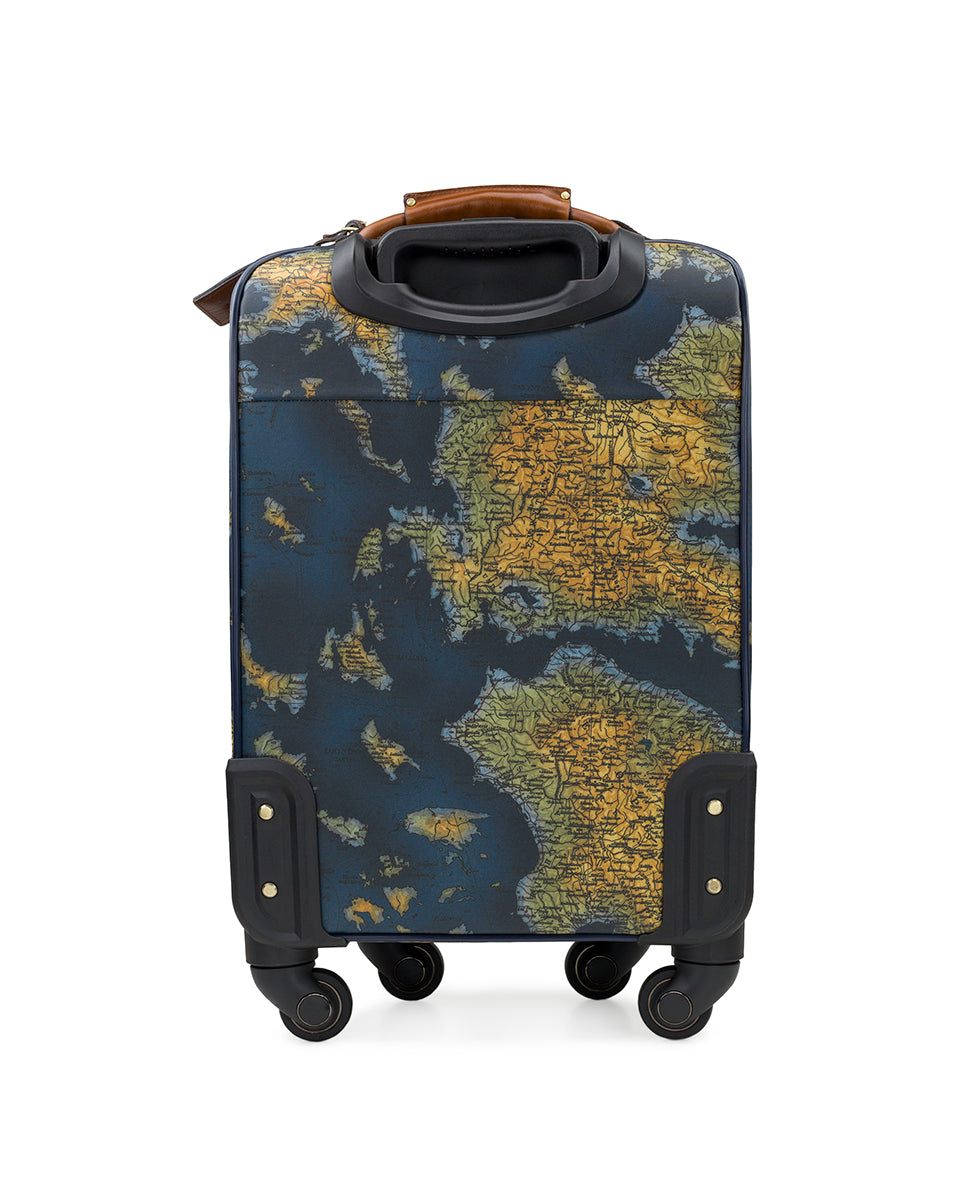 Vettore Trolley - Patina Coated Linen Canvas Greek Map - prairie rose - by Patricia Nash - View 2 of 5