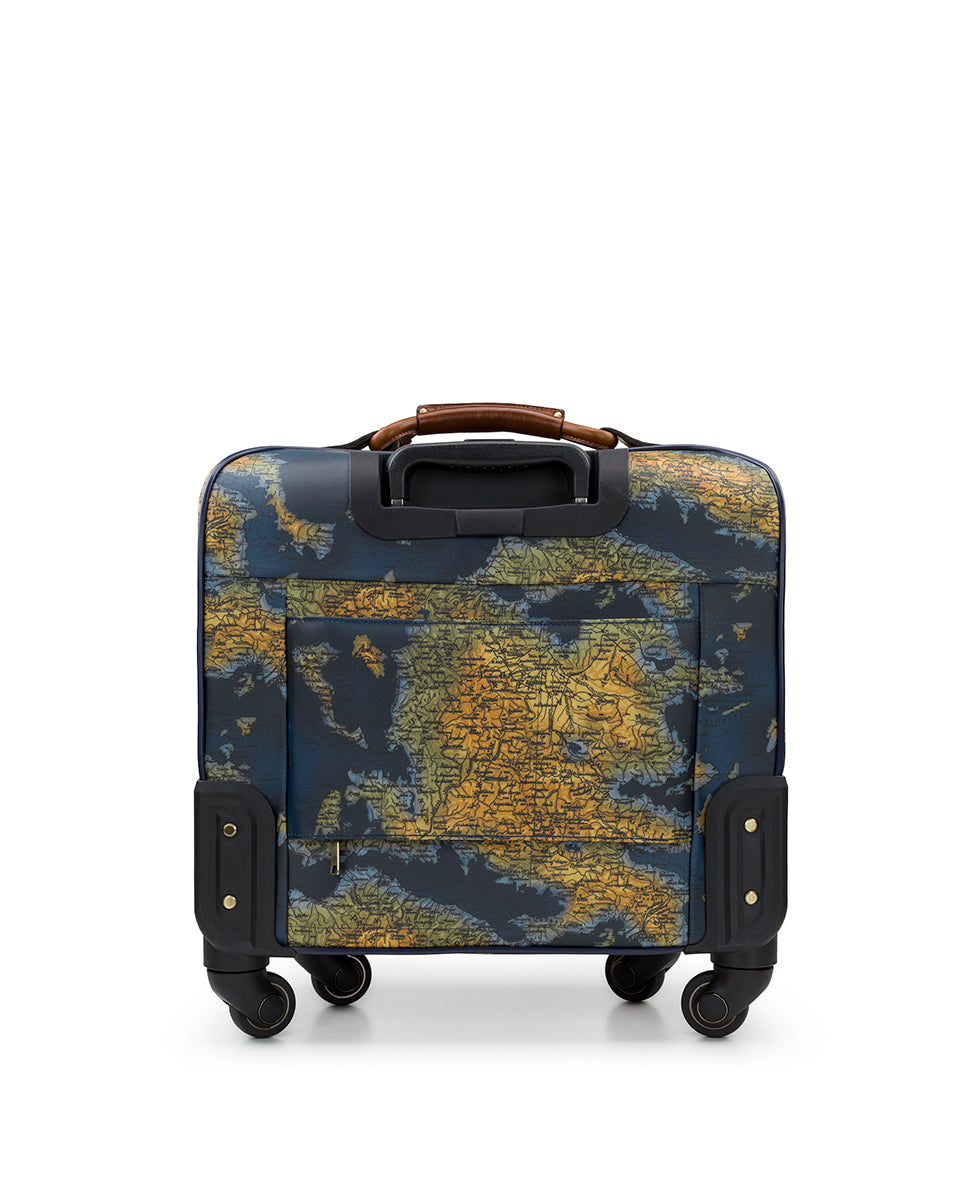 Female - Velino Trolley -  Patina Coated Linen Canvas Greek Map - greek map - by Patricia Nash - View 2 of 5