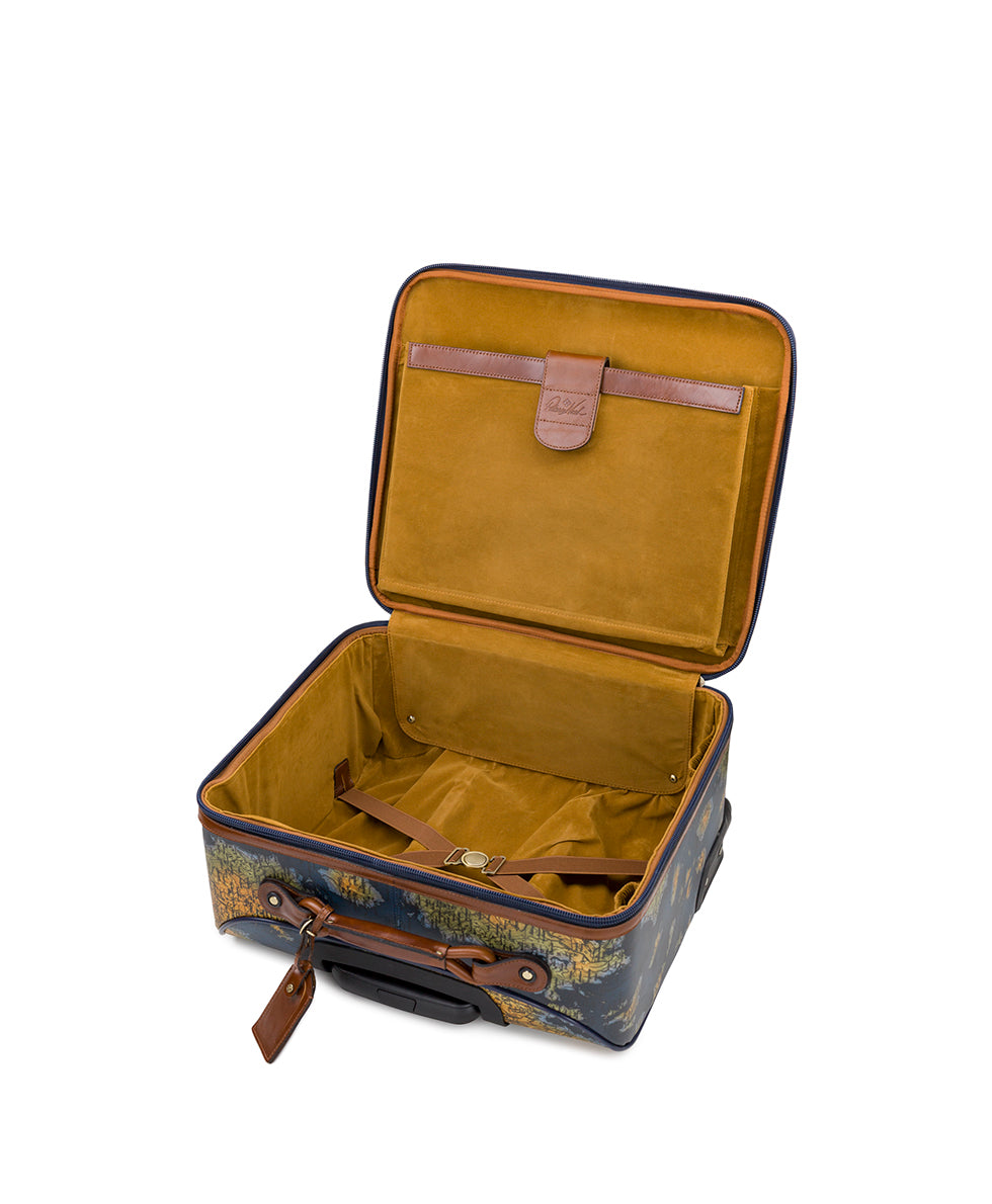 Female - Velino Trolley -  Patina Coated Linen Canvas Greek Map - greek map - by Patricia Nash - View 5 of 5