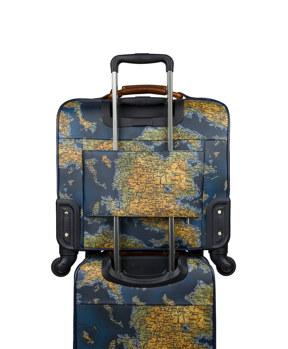 Female - Velino Trolley -  Patina Coated Linen Canvas Greek Map - greek map - by Patricia Nash - View 4 of 5