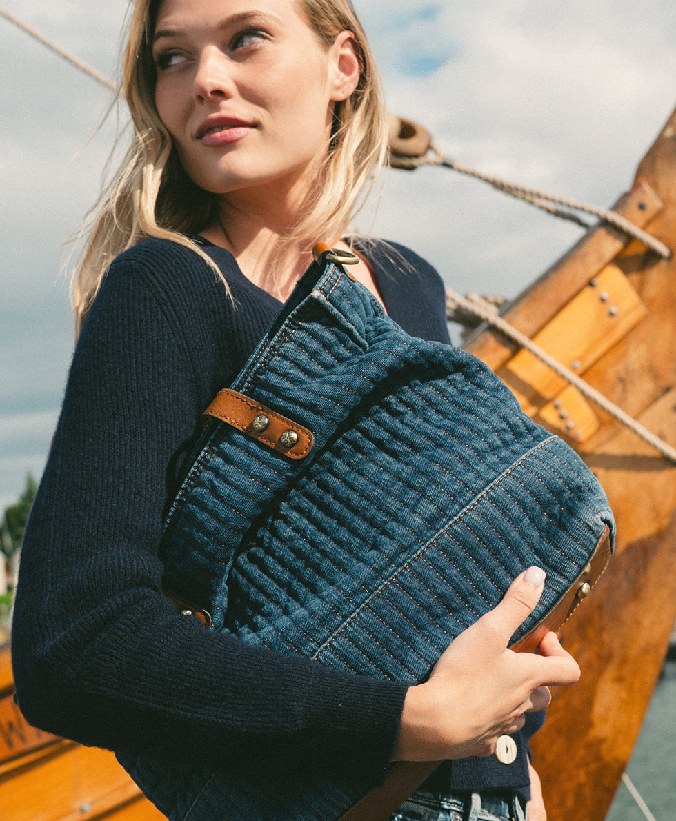 Female - Silvi Tote | Quilted Denim | Denim - denim - by Patricia Nash - View 9 of 9