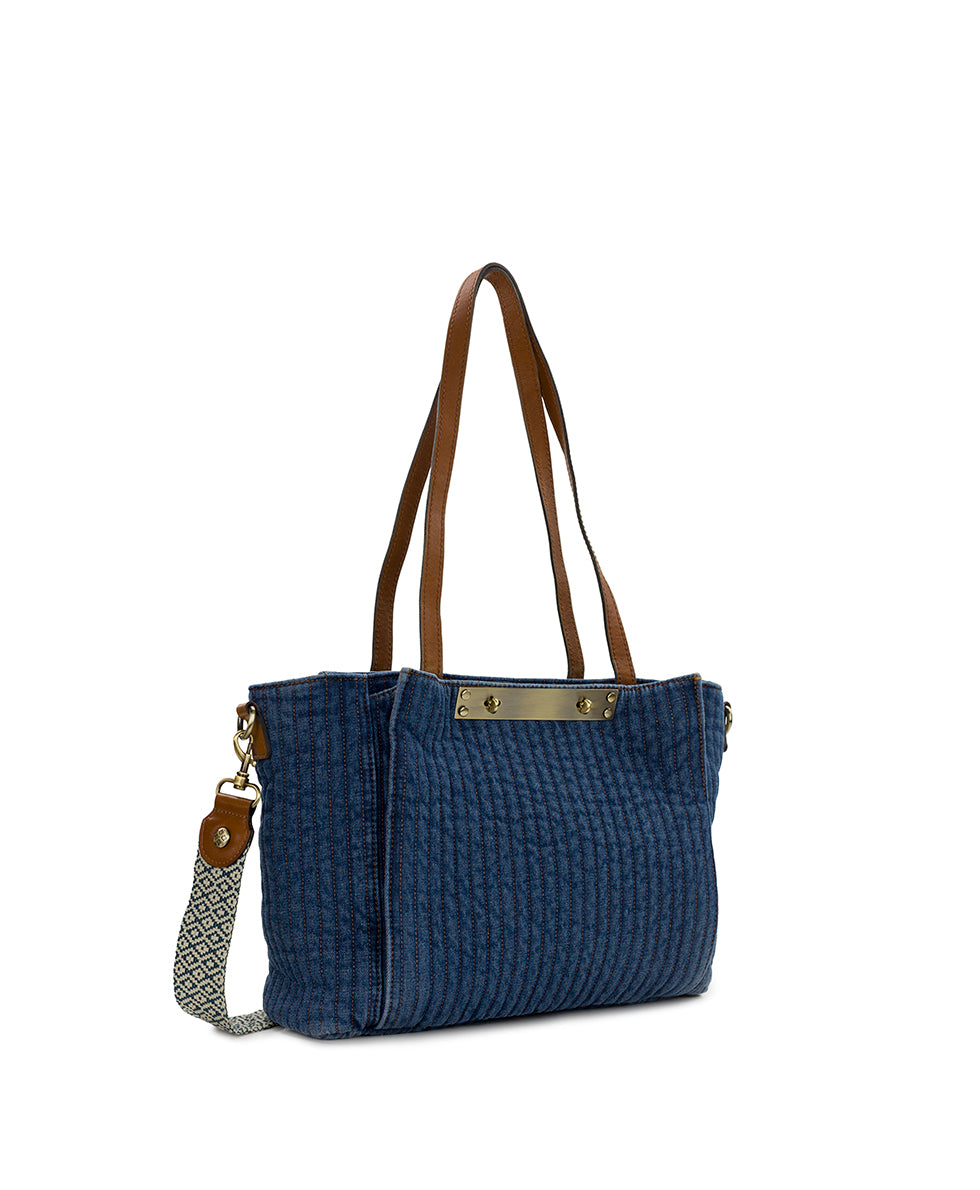 Female - Silvi Tote | Quilted Denim | Denim - denim - by Patricia Nash - View 4 of 9