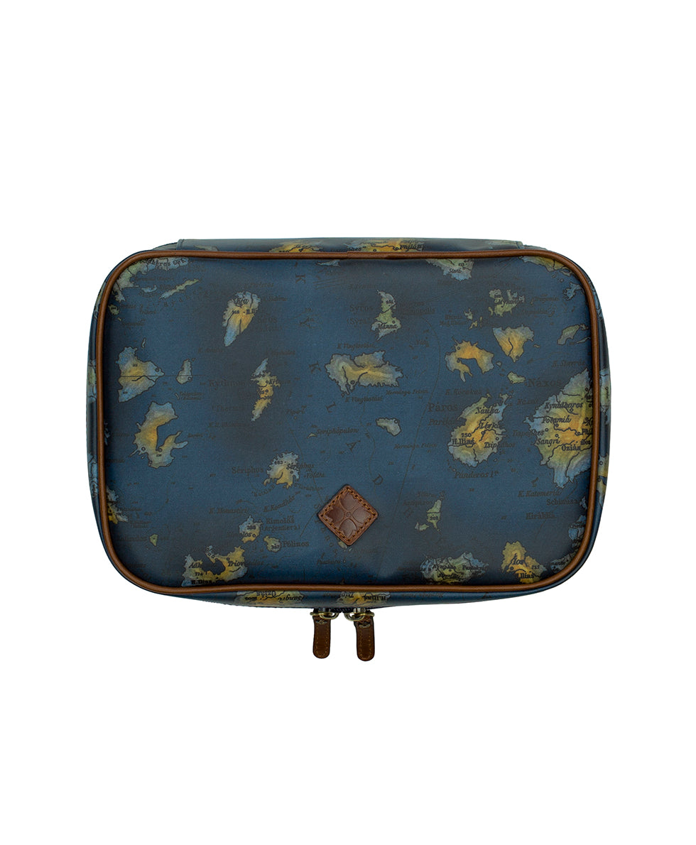 Female - Ilaria Hanging Case -  Patina Coated Linen Canvas Greek Map - greek map - by Patricia Nash - View 1 of 4