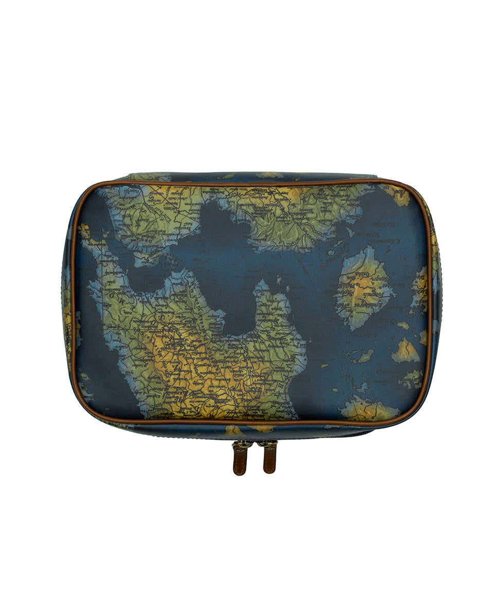 Female - Ilaria Hanging Case -  Patina Coated Linen Canvas Greek Map - greek map - by Patricia Nash - View 2 of 4