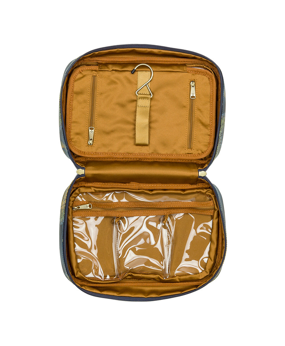 Female - Ilaria Hanging Case -  Patina Coated Linen Canvas Greek Map - greek map - by Patricia Nash - View 3 of 4