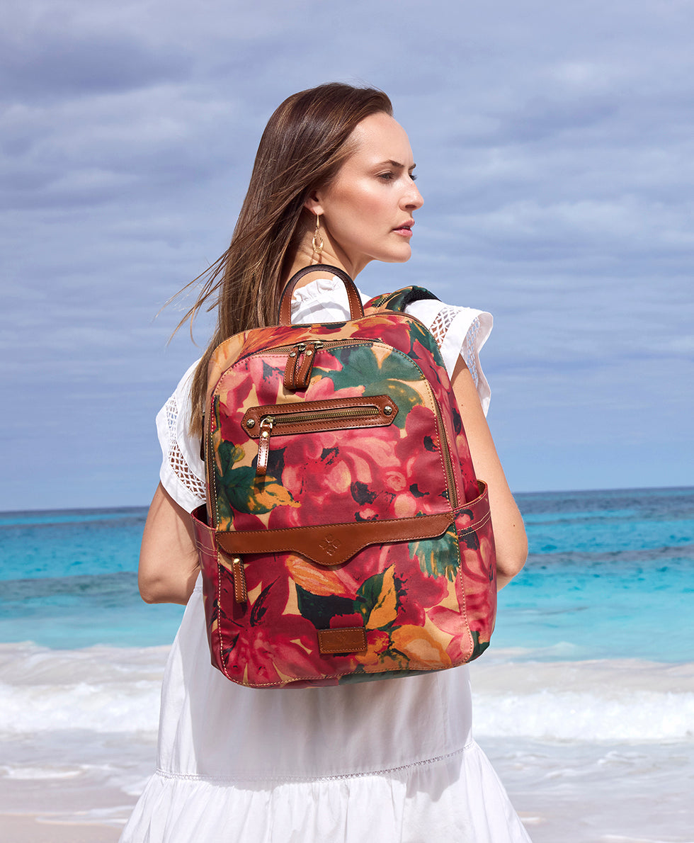 Karina Backpack - Patina Coated Linen Canvas — Spring Multi - spring multi - by Patricia Nash - View 5 of 5