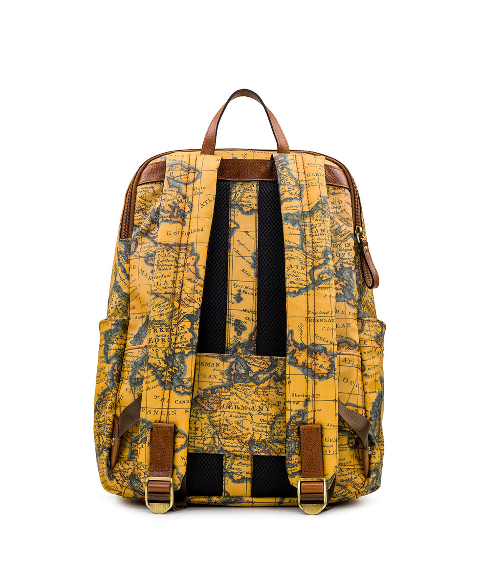 Karina Backpack -  Patina Coated Linen Canvas European Map Print - european map - by Patricia Nash - View 2 of 5