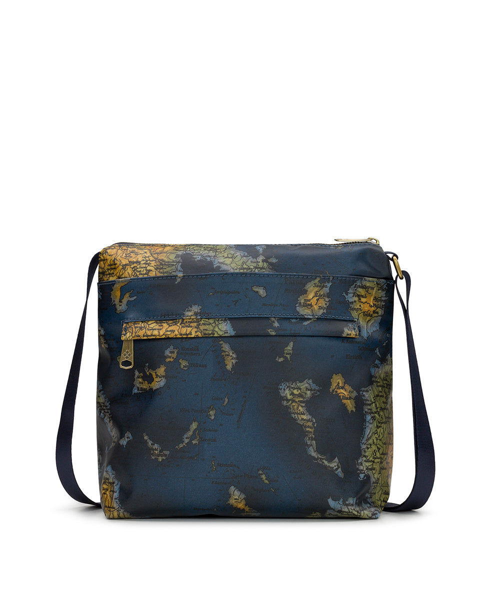 Female - Carmini Crossbody - Patina Coated Linen Canvas Greek Map - greek map - by Patricia Nash - View 2 of 4
