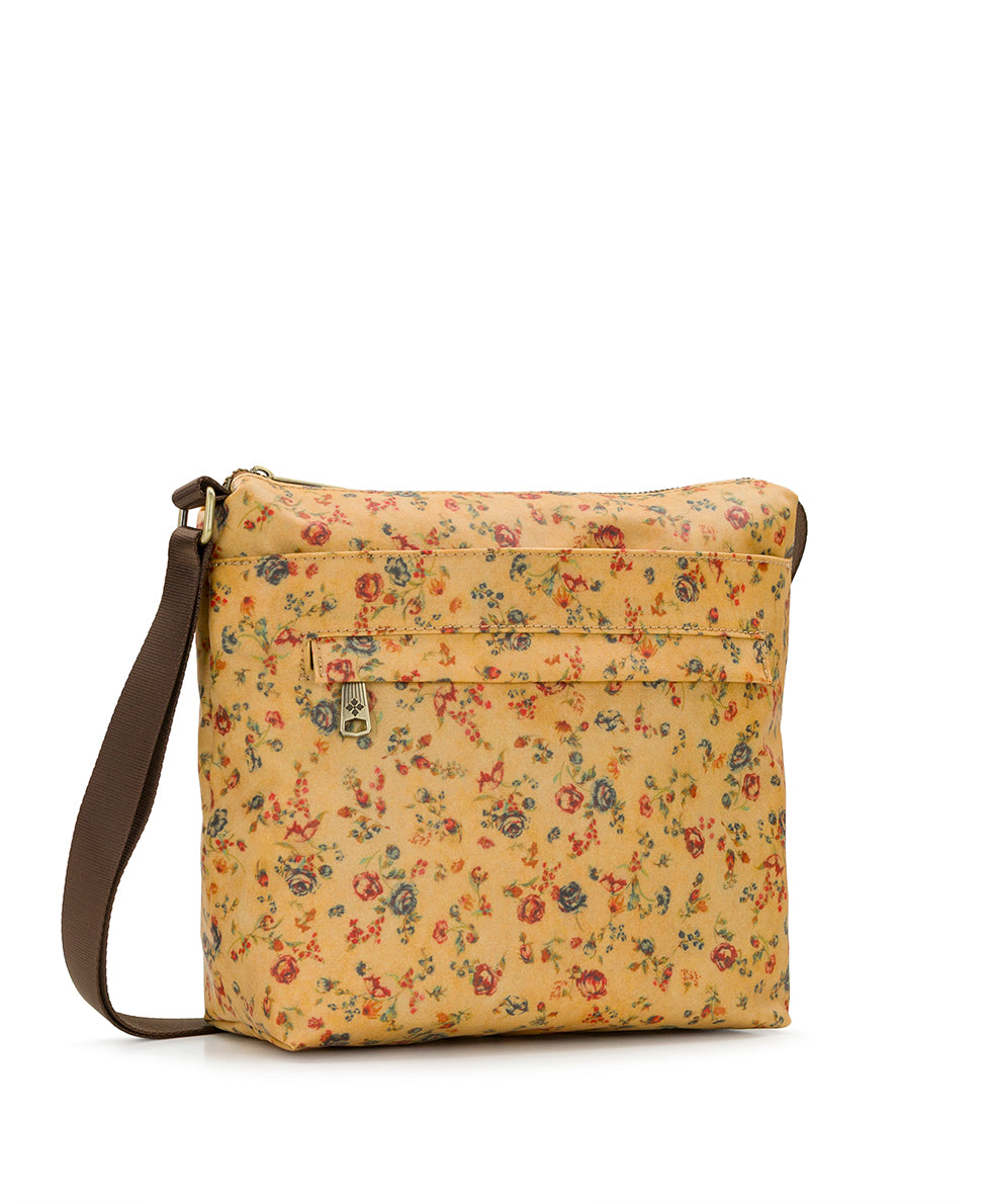 Female - Carmini Crossbody - Patina Coated Linen Canvas - Fleur de Jardin - fleur de jardin - by Patricia Nash - View 3 of 4