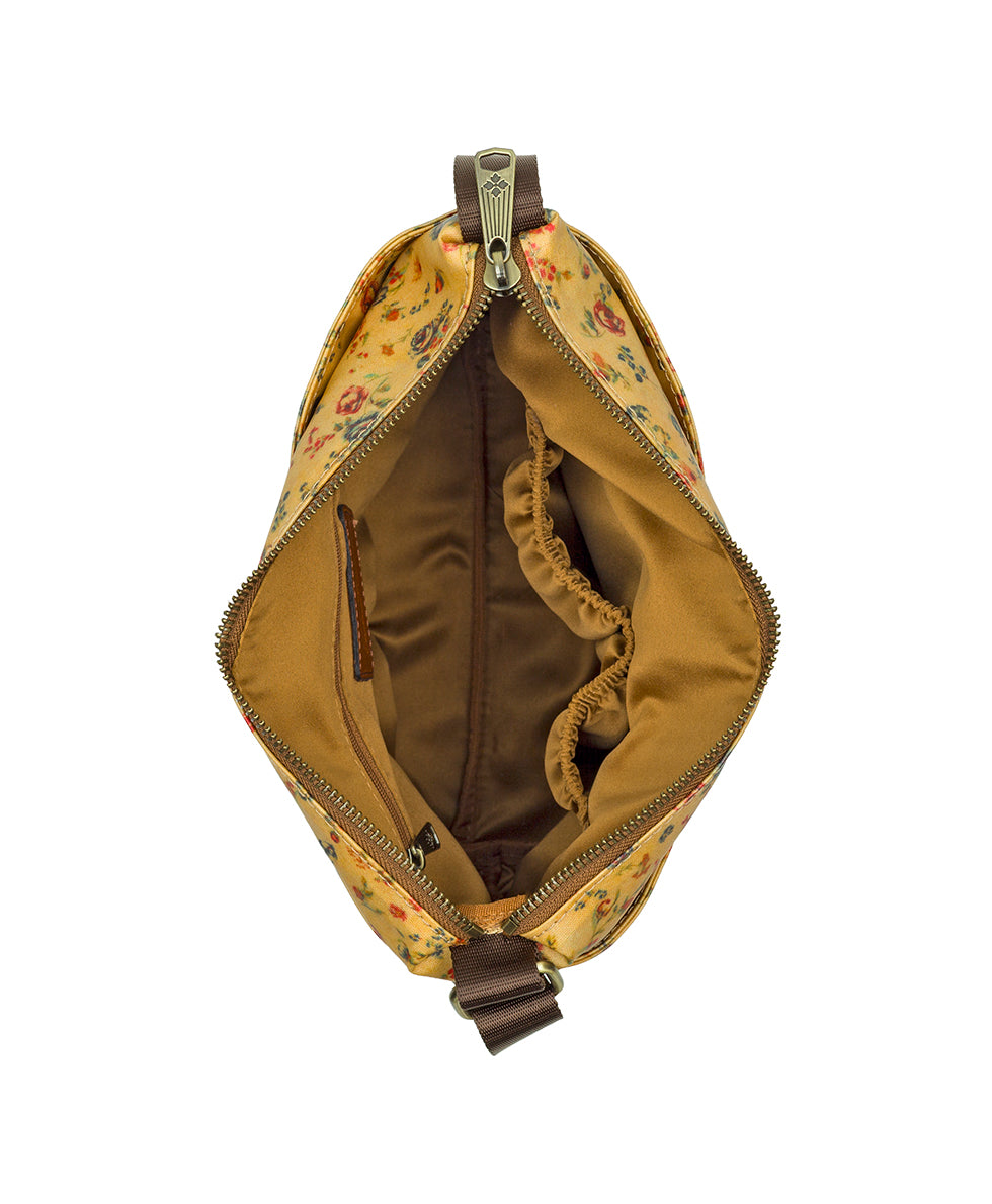 Female - Carmini Crossbody - Patina Coated Linen Canvas - Fleur de Jardin - fleur de jardin - by Patricia Nash - View 4 of 4