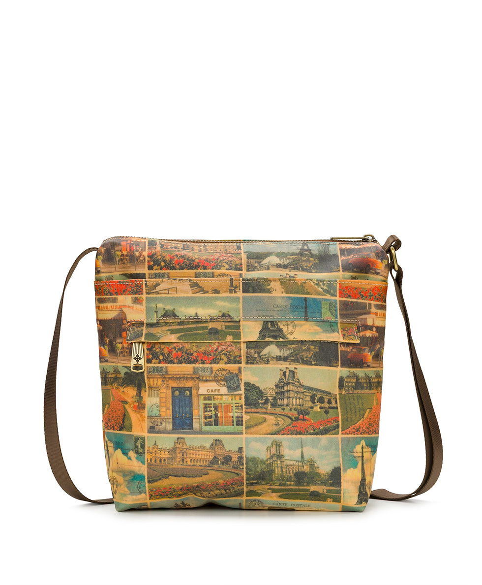 Female - Carmini Crossbody - Patina Coated Linen Canvas - Postcards From Paris - postcards from paris - by Patricia Nash - View 2 of 4
