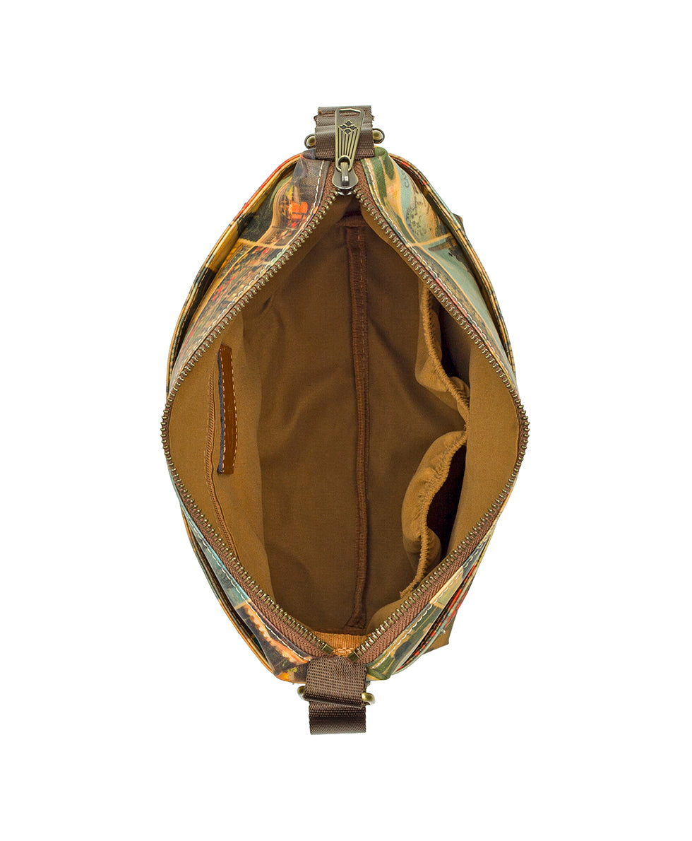 Carmini Crossbody - Patina Coated Linen Canvas - Postcards From