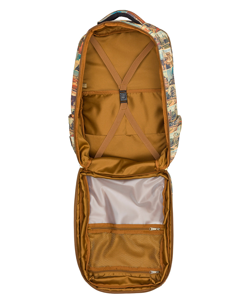 Female - Vico Travel Backpack - Woven Poly - Postcards From Paris - postcards from paris - by Patricia Nash - View 4 of 6