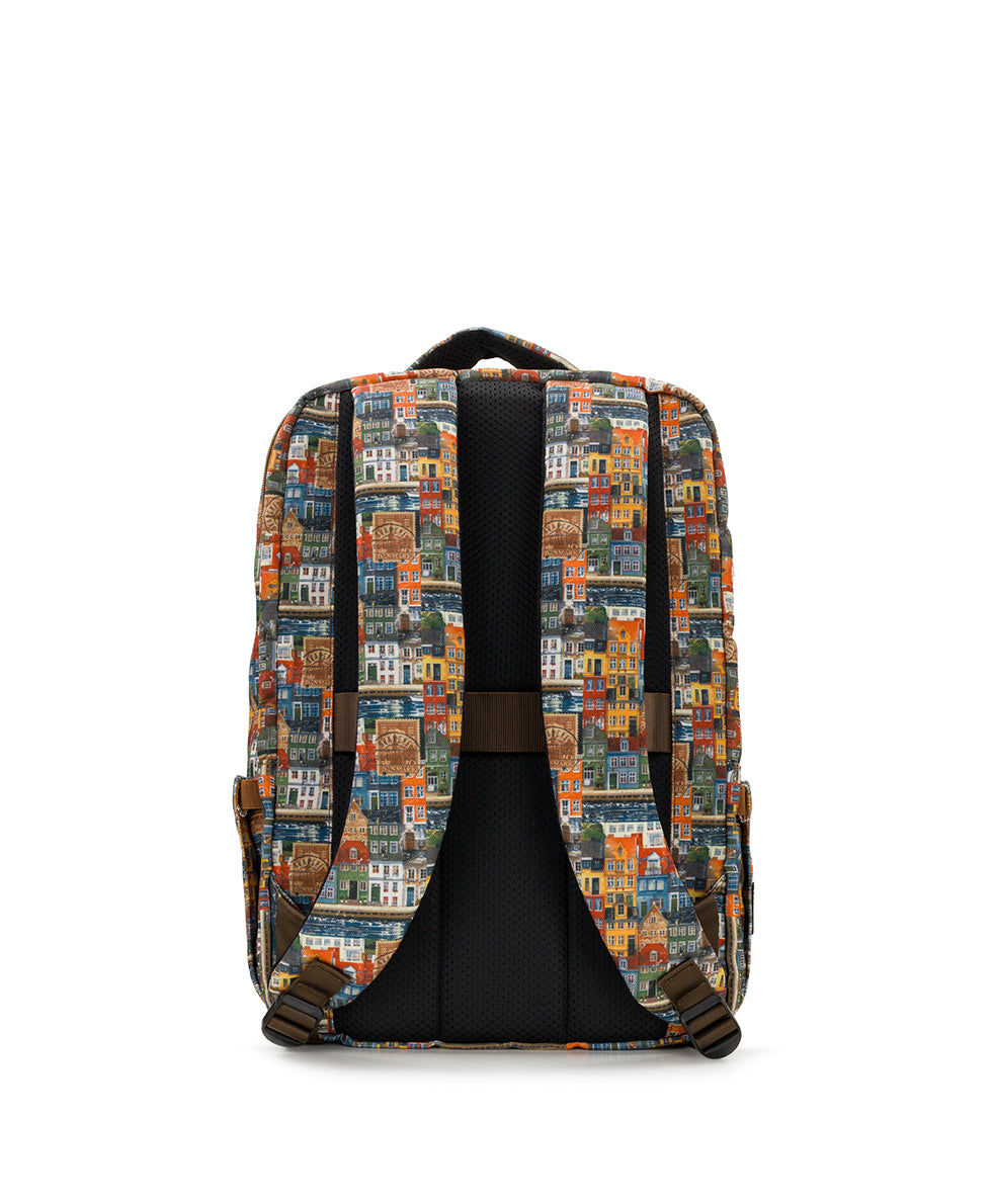 Female - Vico Backpack | Homes Along The Coast of Bergen | Homes Along The Coast Of Bergen - fleur de jardin - by Patricia Nash - View 2 of 6