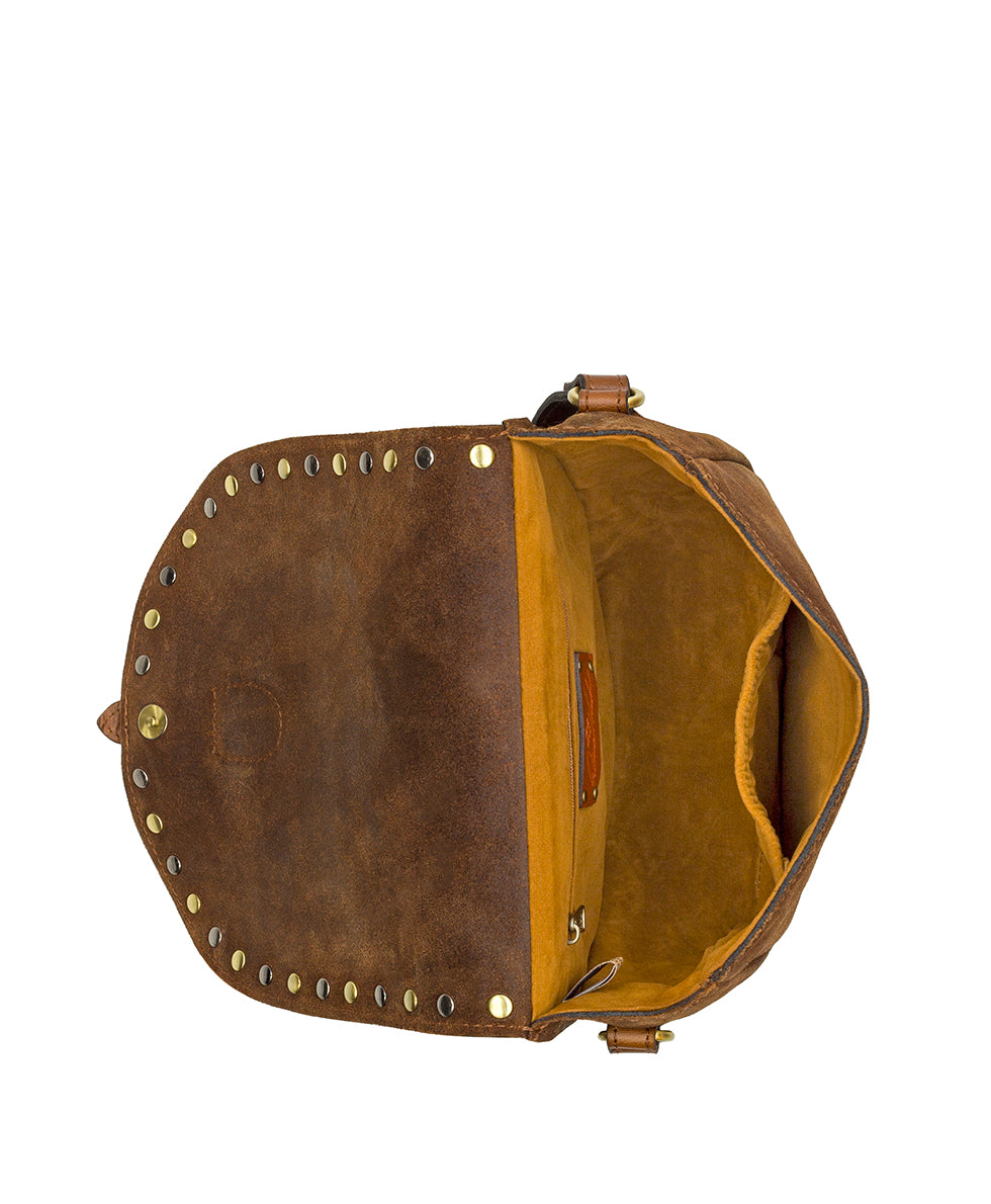 Isola Flap Crossbody - Garment Washed Burnished Suede - burgundy - by Patricia Nash - View 10 of 12