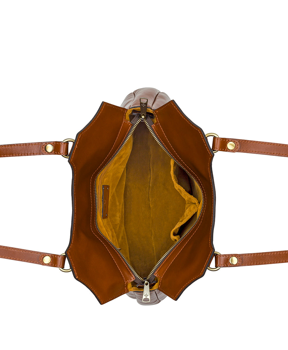 Female - Napoli Satchel - Heritage Leather - mushroom - by Patricia Nash - View 26 of 32