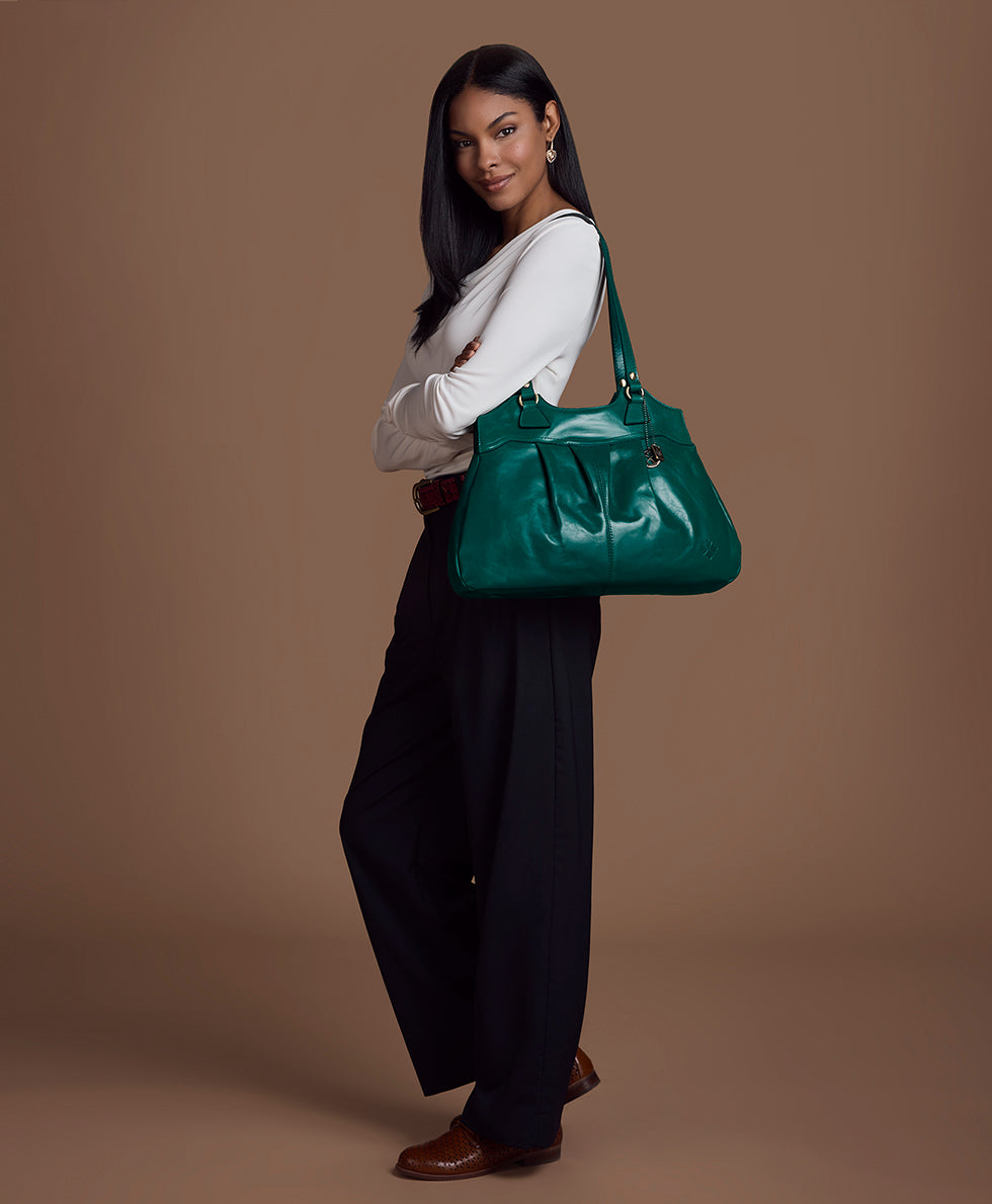 Female - Napoli Satchel - Vintage Distressed Leather - cognac - by Patricia Nash - View 15 of 17