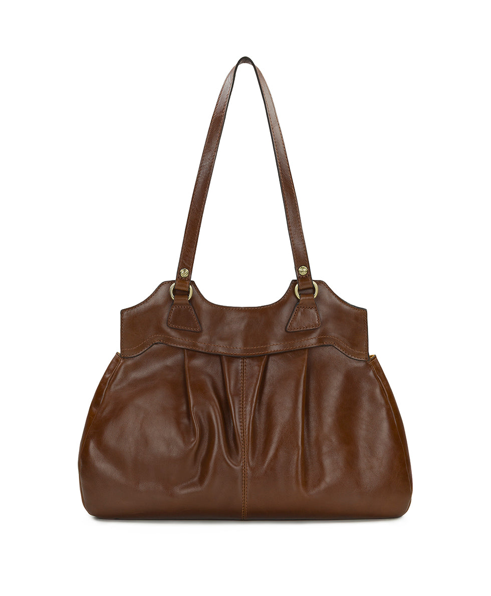 Female - Napoli Satchel - Vintage Distressed Leather - cognac - by Patricia Nash - View 2 of 17