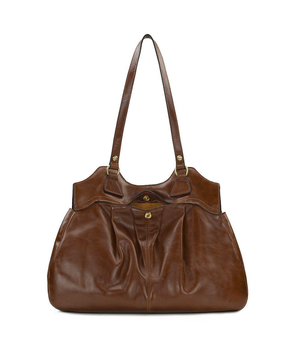 Female - Napoli Satchel - Vintage Distressed Leather - cognac - by Patricia Nash - View 3 of 17