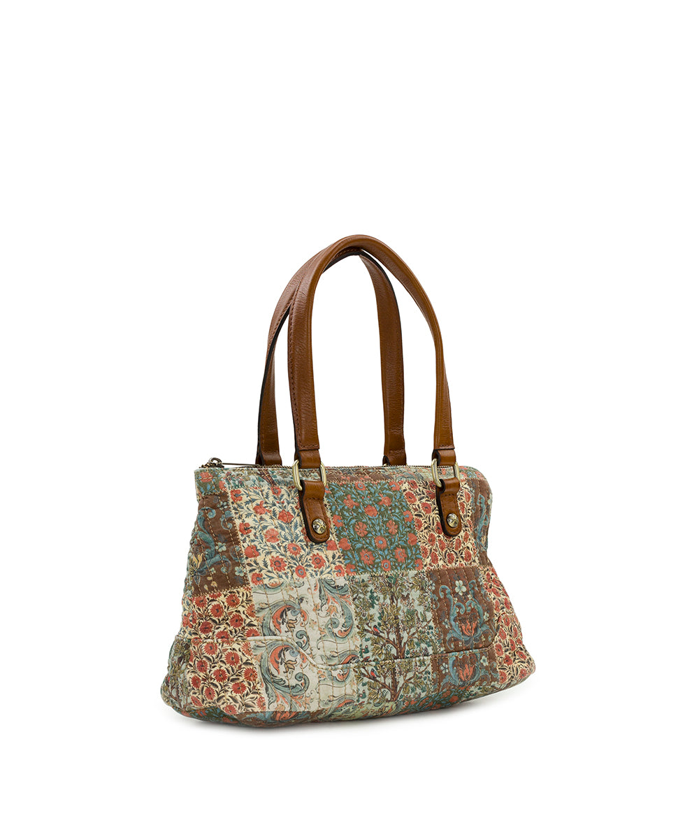 Female - Rialto Satchel | Nordic Patchwork Cotton | Nordic Patchwork - nordic patchwork - by Patricia Nash - View 3 of 4