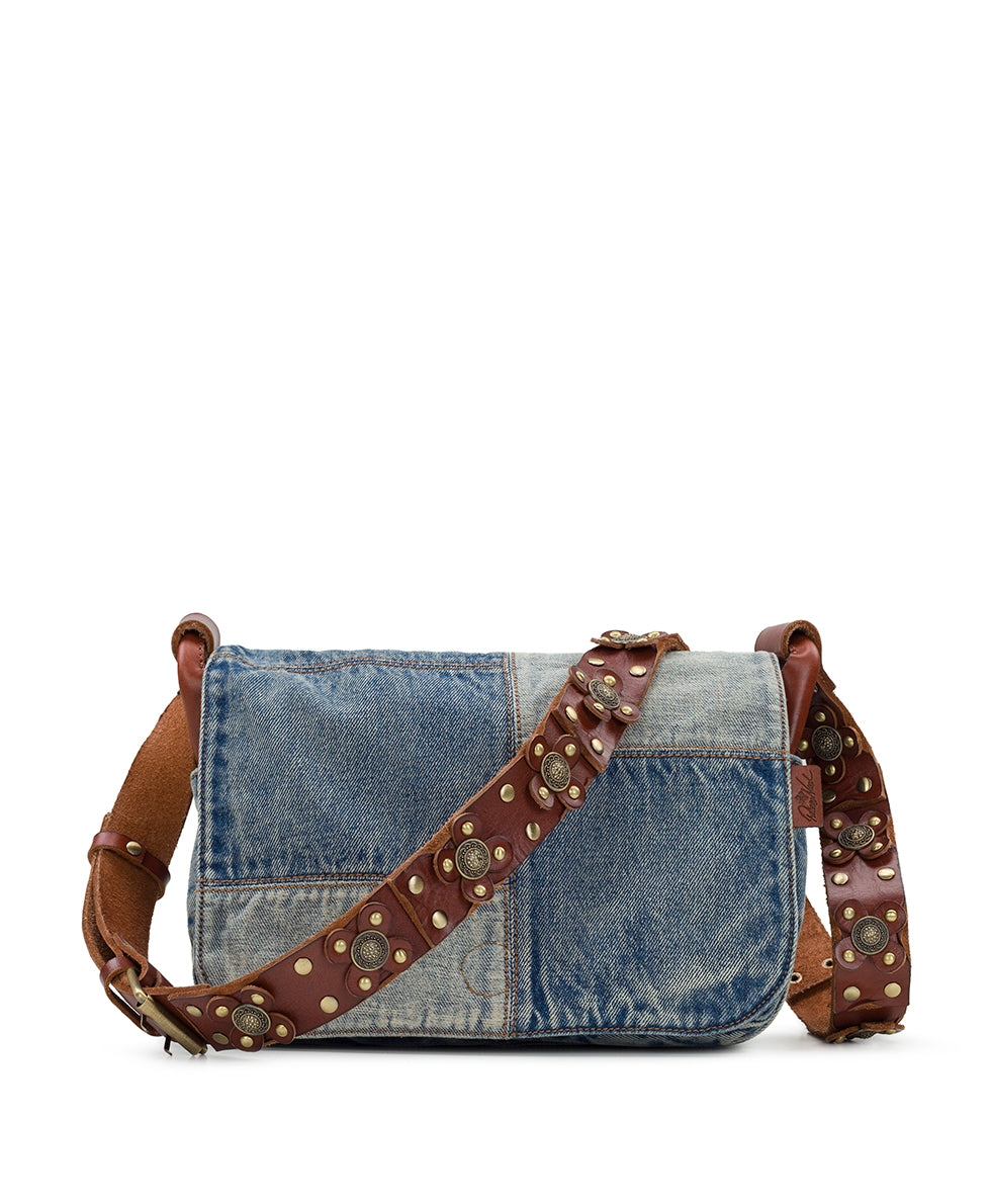 Rosa Square Flap Bag - Denim Patchwork - washed denim - by Patricia Nash - View 2 of 6