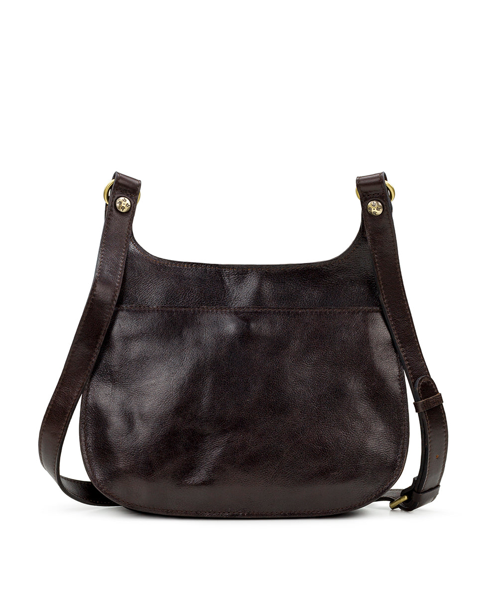 London Saddle Bag - Vintage Distressed Leather - chocolate - by Patricia Nash - View 2 of 5
