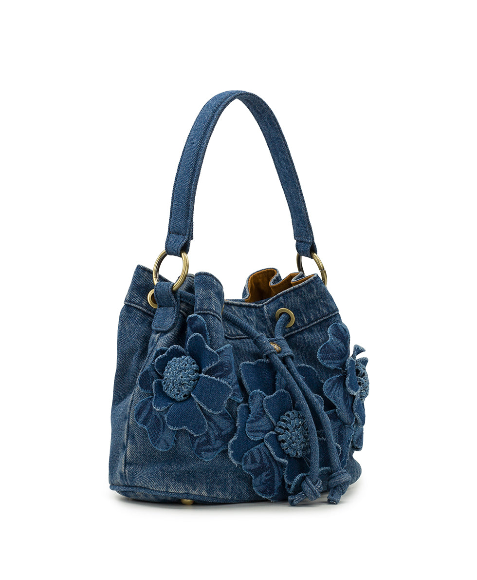 Female - Elisa Bucket - Floral Applique Denim - denim - by Patricia Nash - View 3 of 5