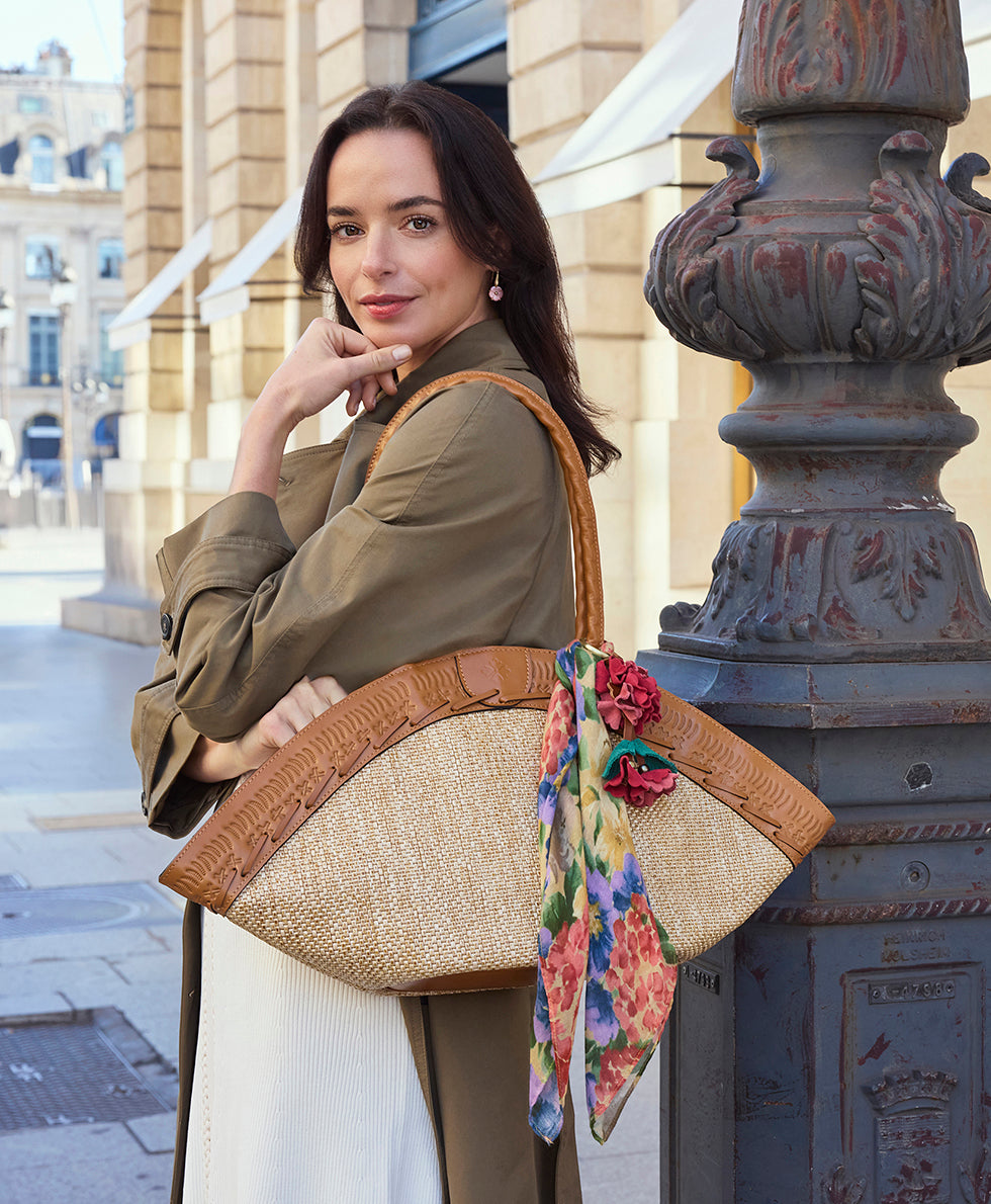 Female - Trope Dome with Scarf - Burnished Woven - natural - by Patricia Nash - View 4 of 7