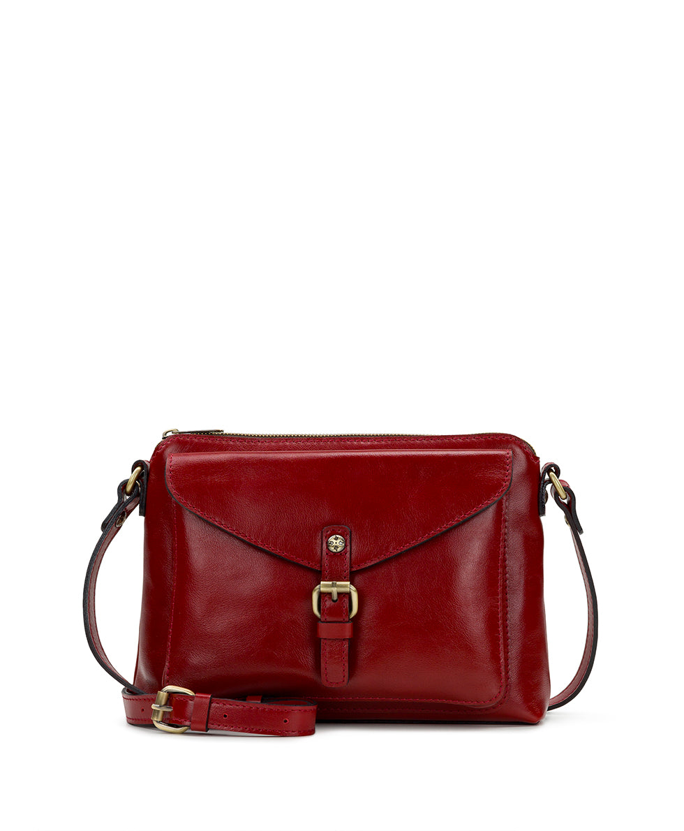 Female - Avellino Crossbody  - Vintage Distressed Leather - ruby red - by Patricia Nash - View 1 of 5