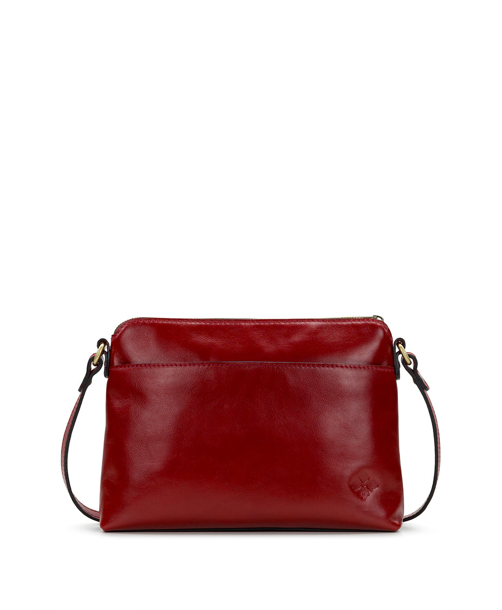 Female - Avellino Crossbody  - Vintage Distressed Leather - ruby red - by Patricia Nash - View 2 of 5