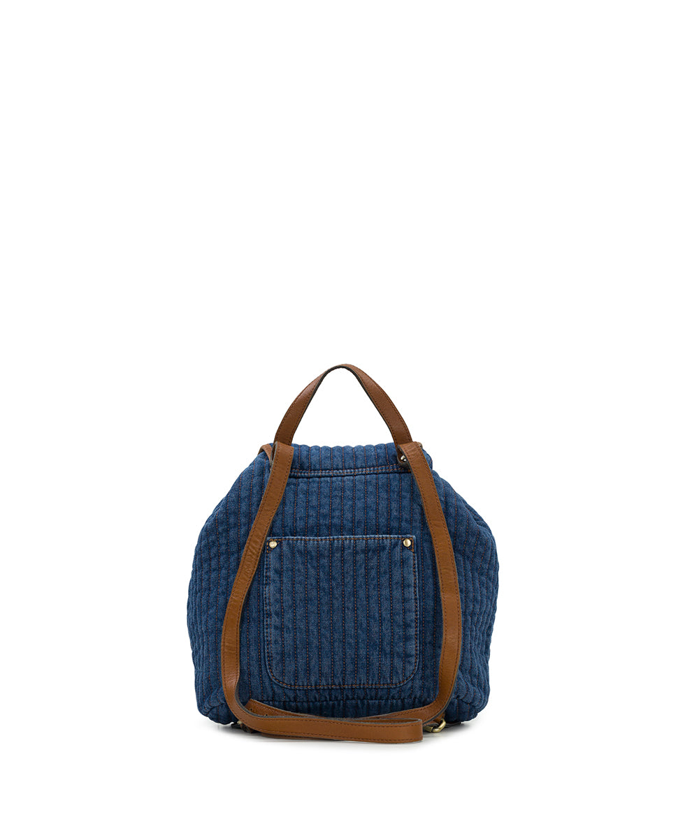 Female - Arezzo Backpack | Quilted Denim | Denim - denim - by Patricia Nash - View 3 of 7