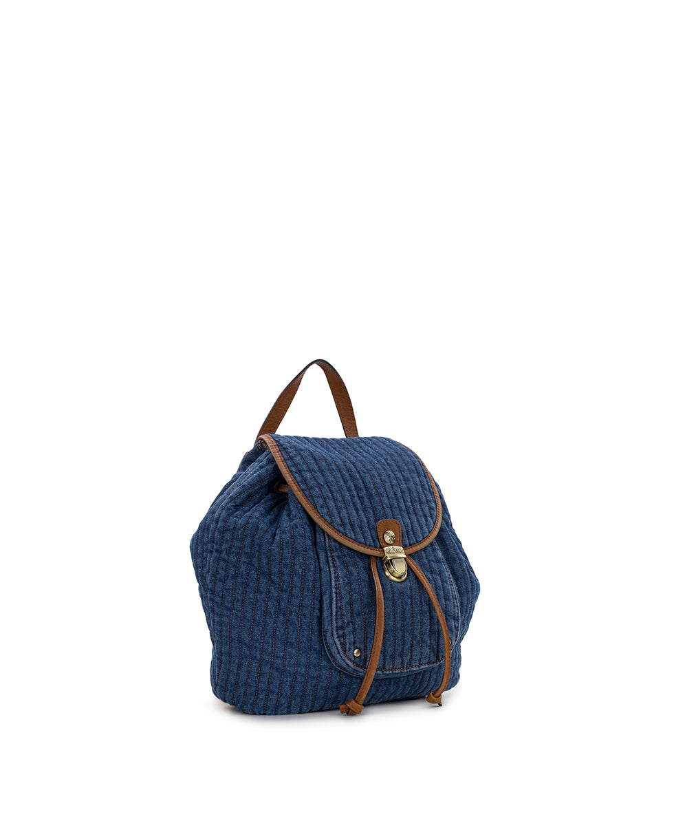Female - Arezzo Backpack | Quilted Denim | Denim - denim - by Patricia Nash - View 4 of 7
