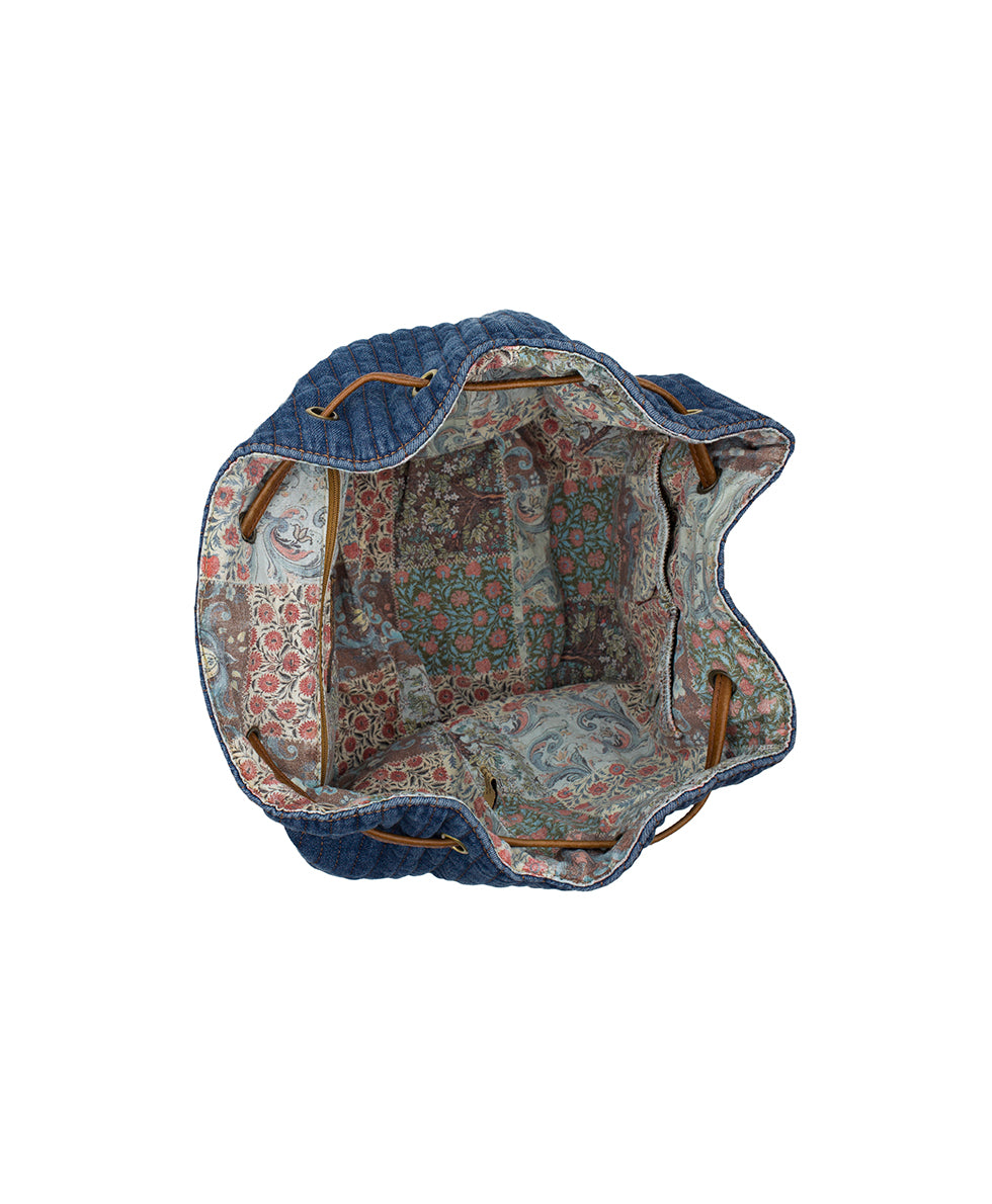 Female - Arezzo Backpack | Quilted Denim | Denim - denim - by Patricia Nash - View 5 of 7