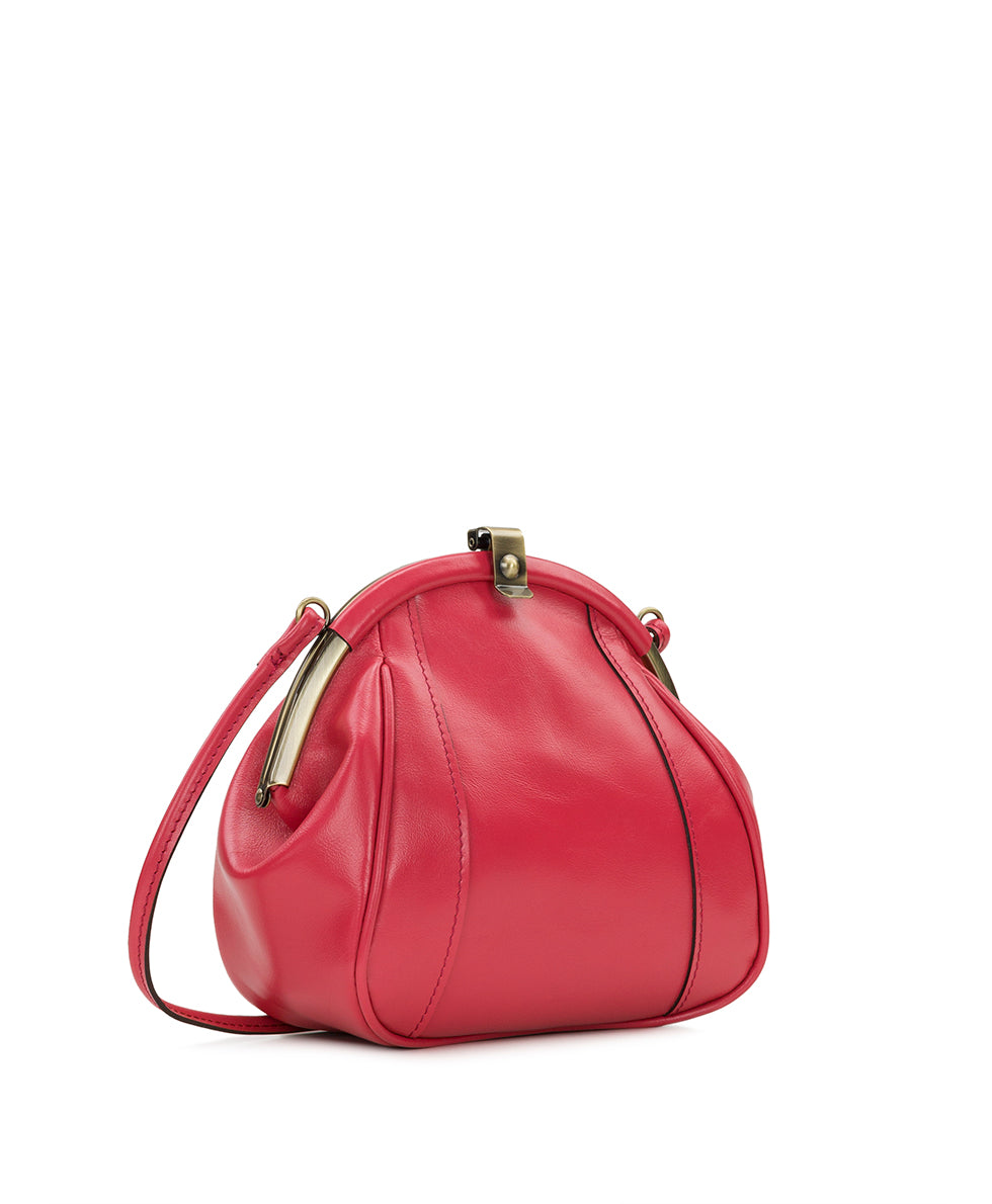 Portafina Frame Crossbody - Vintage Distressed Leather - passion - by Patricia Nash - View 3 of 5