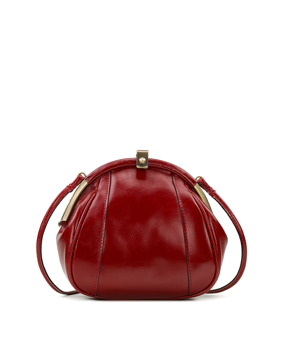 Portafina Frame Crossbody - Vintage Distressed Leather - passion - by Patricia Nash - View 5 of 5