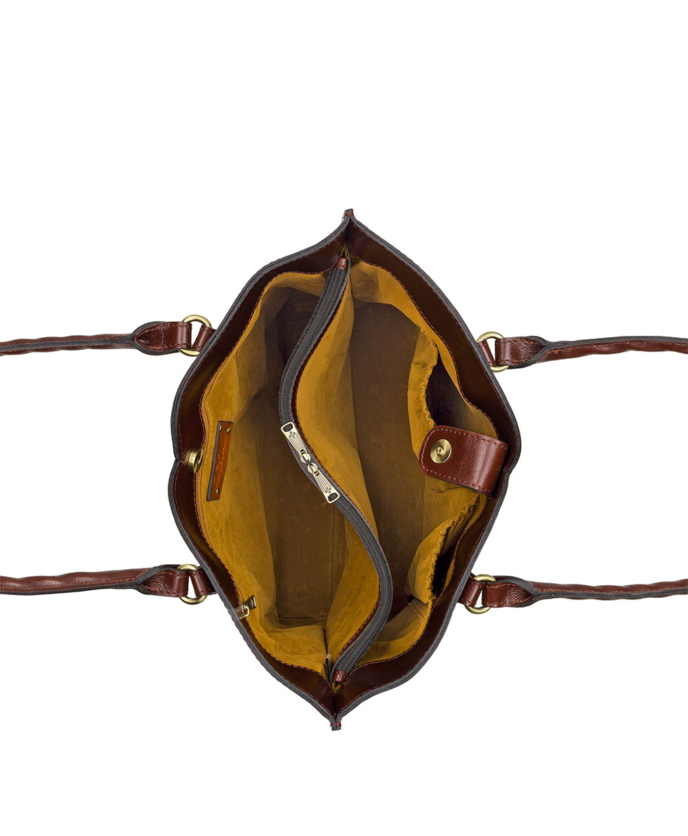 Female - Marion Tote - Vintage Vegetable Tanned Leather - olive - by Patricia Nash - View 21 of 25